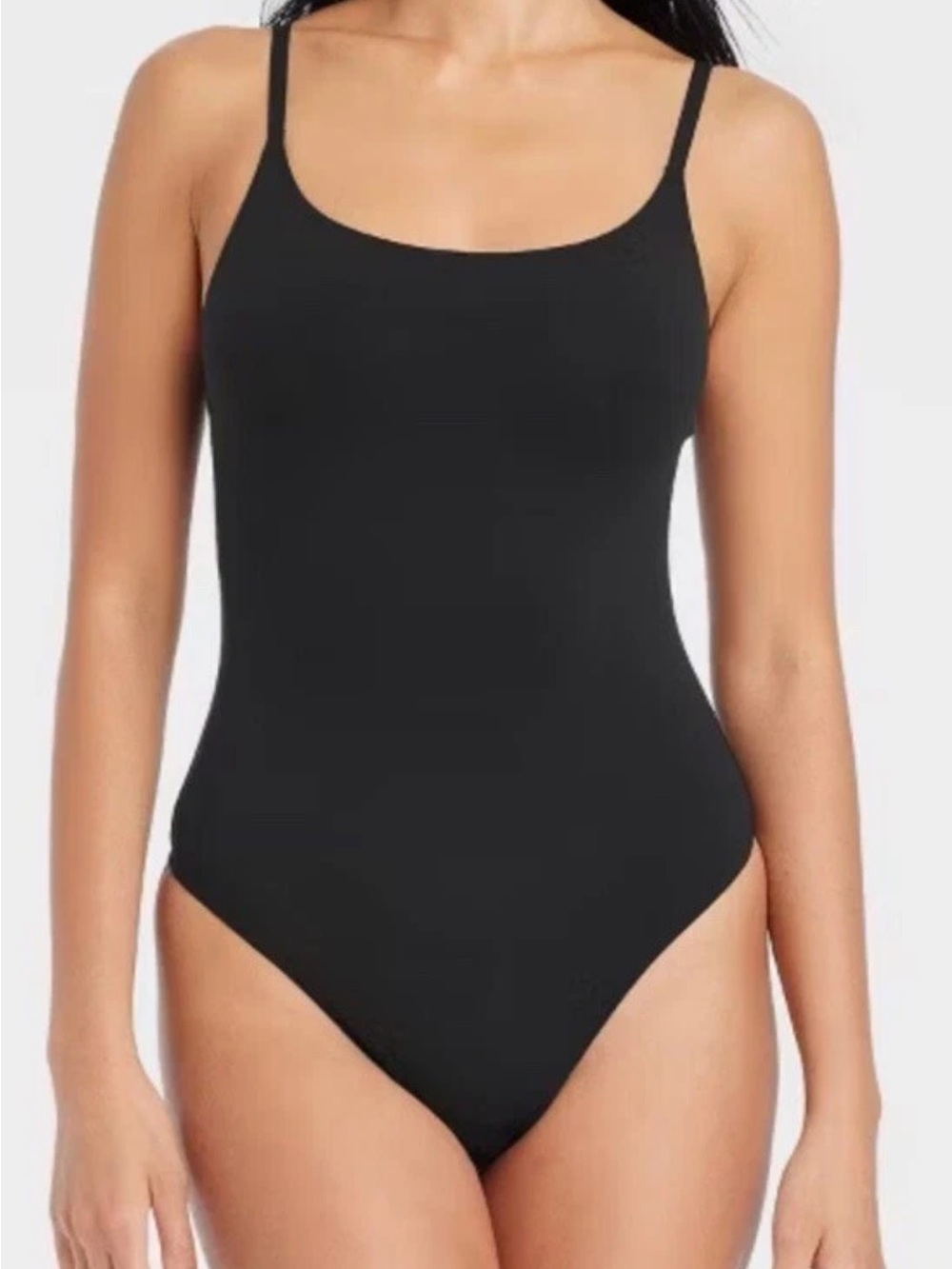 Auden Black Luxury Collection Luxe Stretch Bodysuit